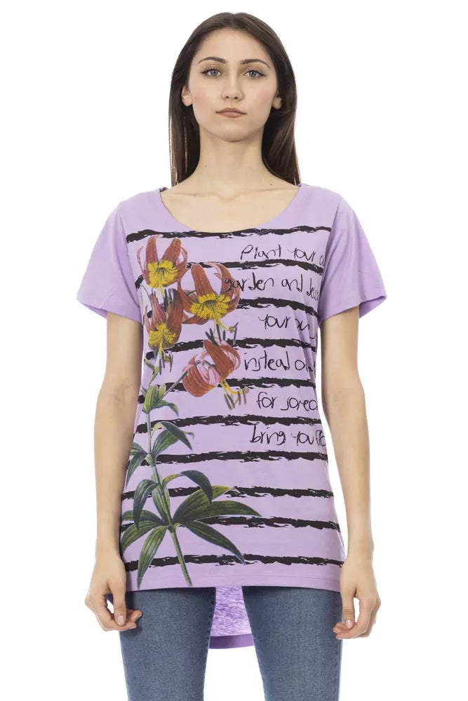 Trussardi Action Purple Cotton Women T-Shirt | Regal Royce