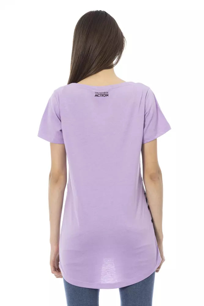 Trussardi Action Purple Cotton Women T-Shirt | Regal Royce