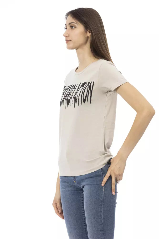 Trussardi Action Beige Cotton Women T-Shirt | Regal Royce