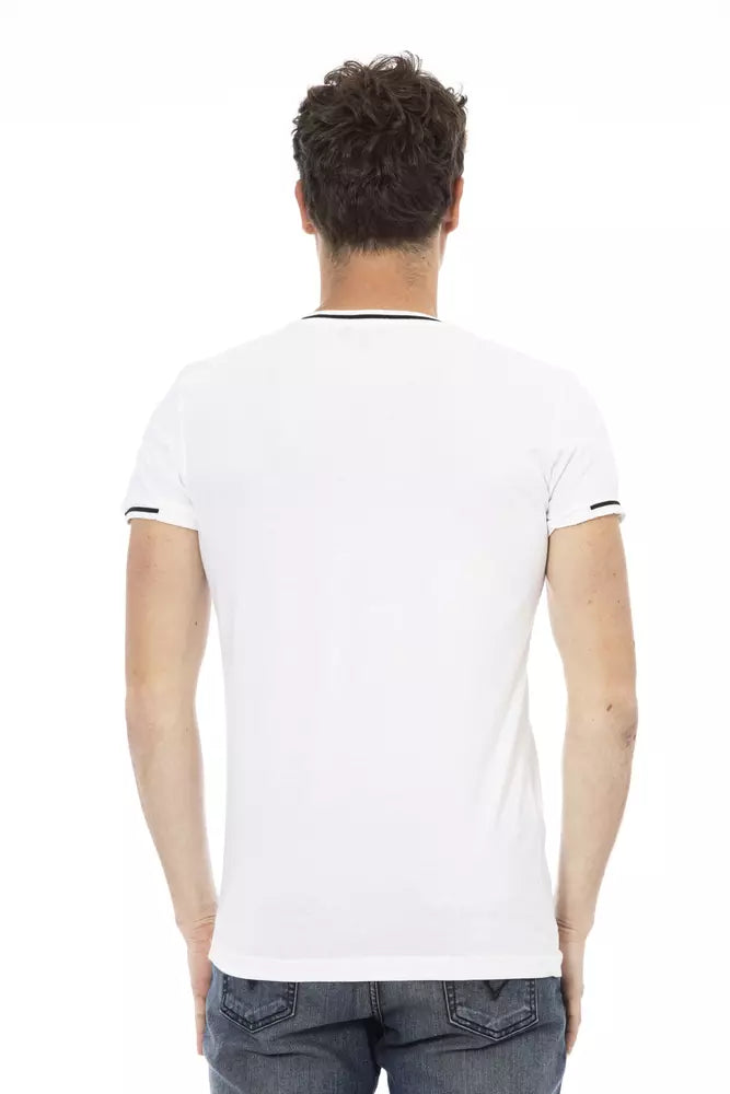 Trussardi Action White Cotton Men T-Shirt | Regal Royce