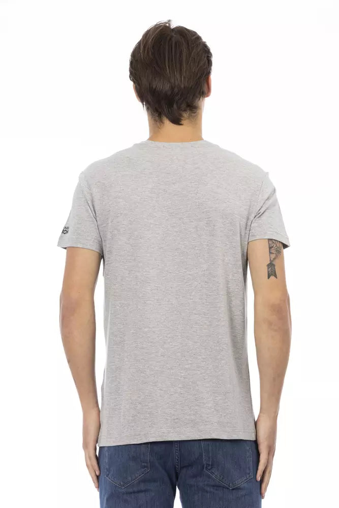 Trussardi Action Gray Cotton Men T-Shirt | Regal Royce
