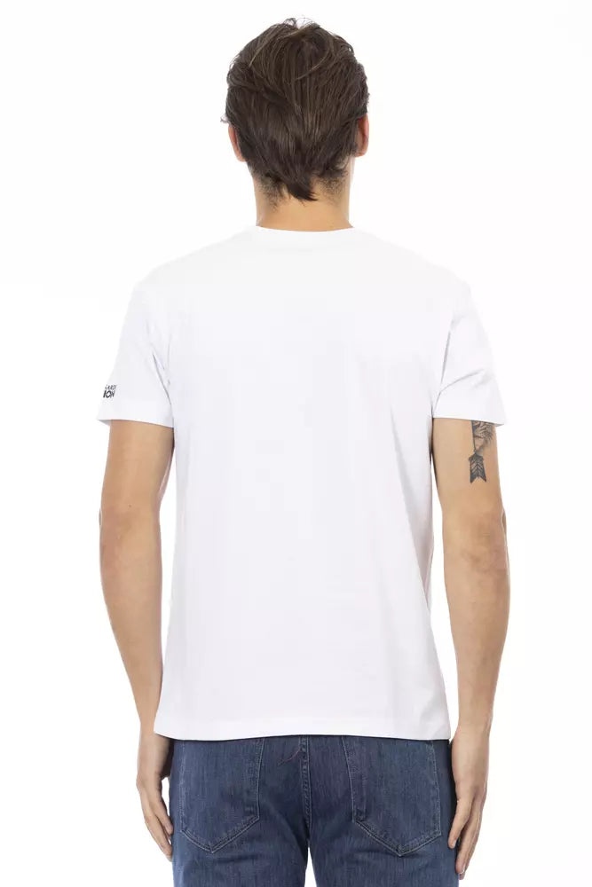 Trussardi Action White Cotton Men T-Shirt | Regal Royce