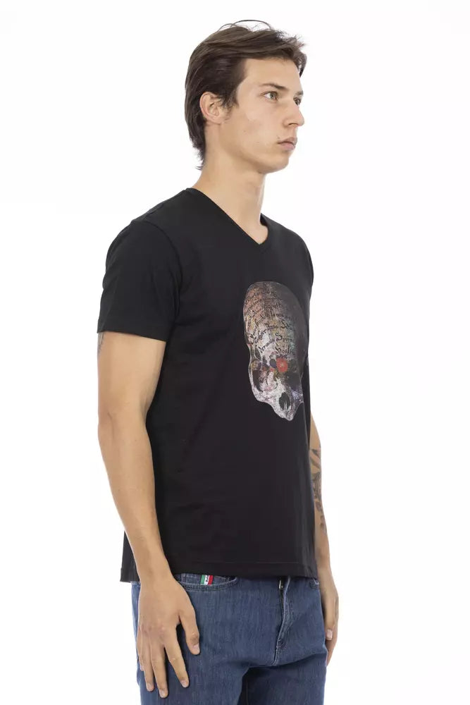 Trussardi Action Black Cotton Men T-Shirt | Regal Royce