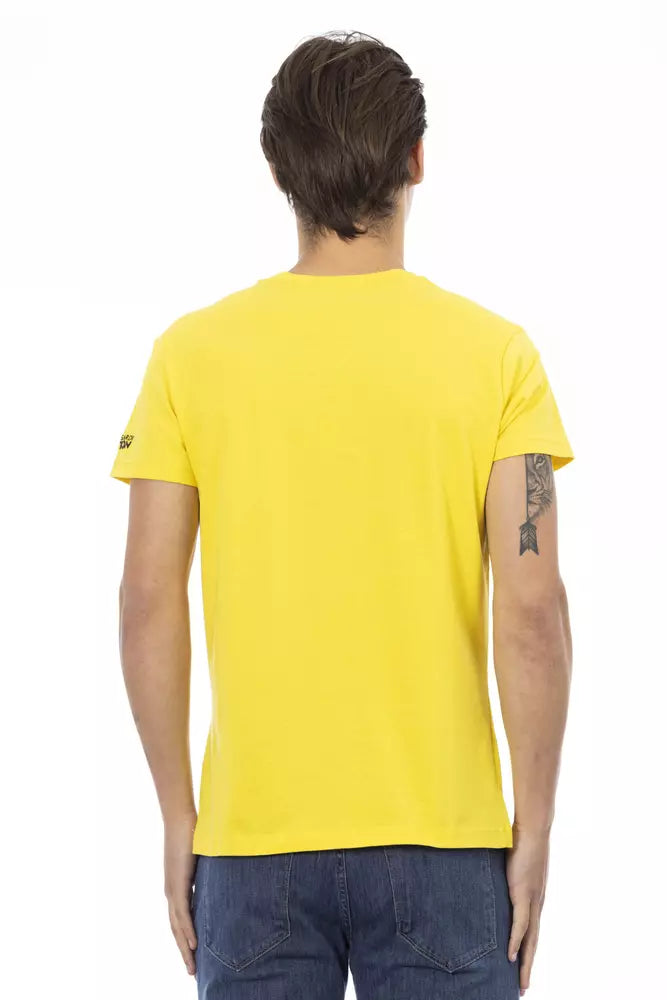 Trussardi Action Yellow Cotton Men T-Shirt | Regal Royce