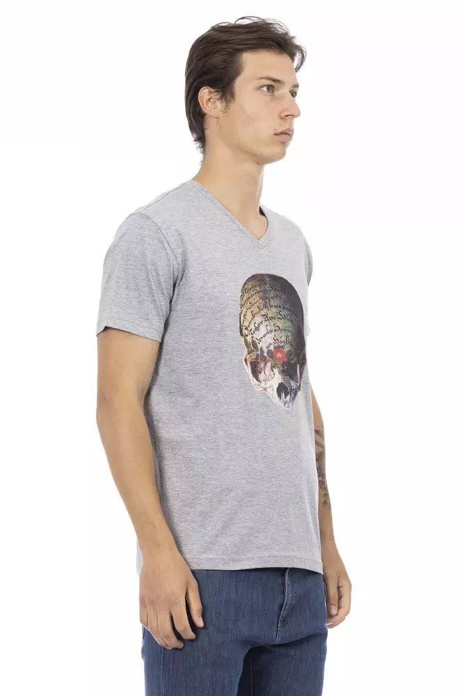 Trussardi Action Gray Cotton Men's T-Shirt | Regal Royce