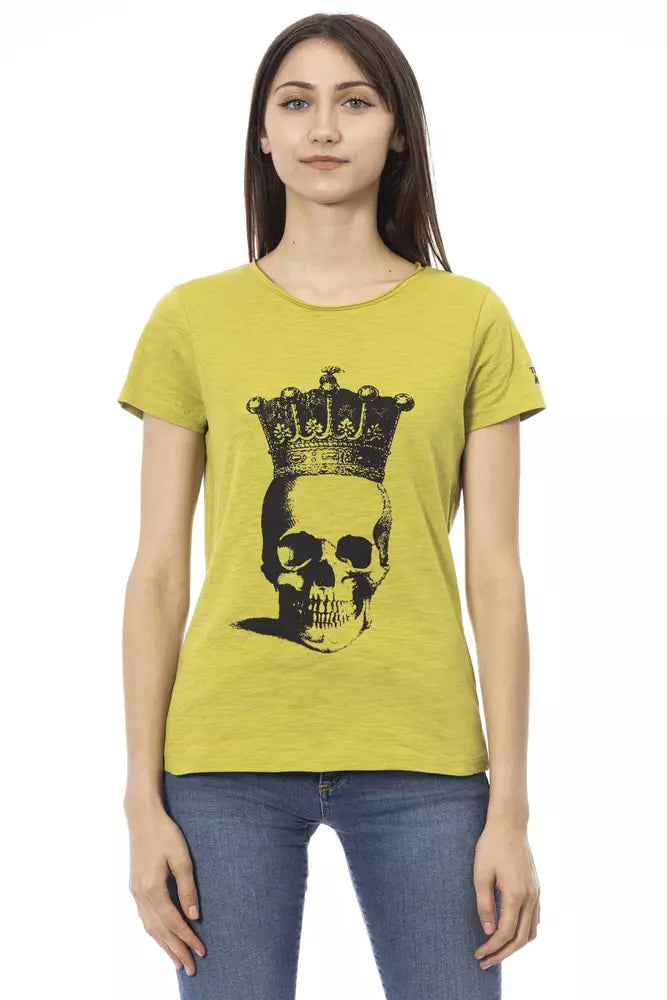 Trussardi Action Green Cotton Women T-Shirt | Regal Royce
