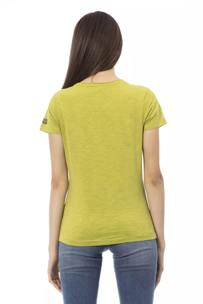 Trussardi Action Green Cotton Women T-Shirt | Regal Royce