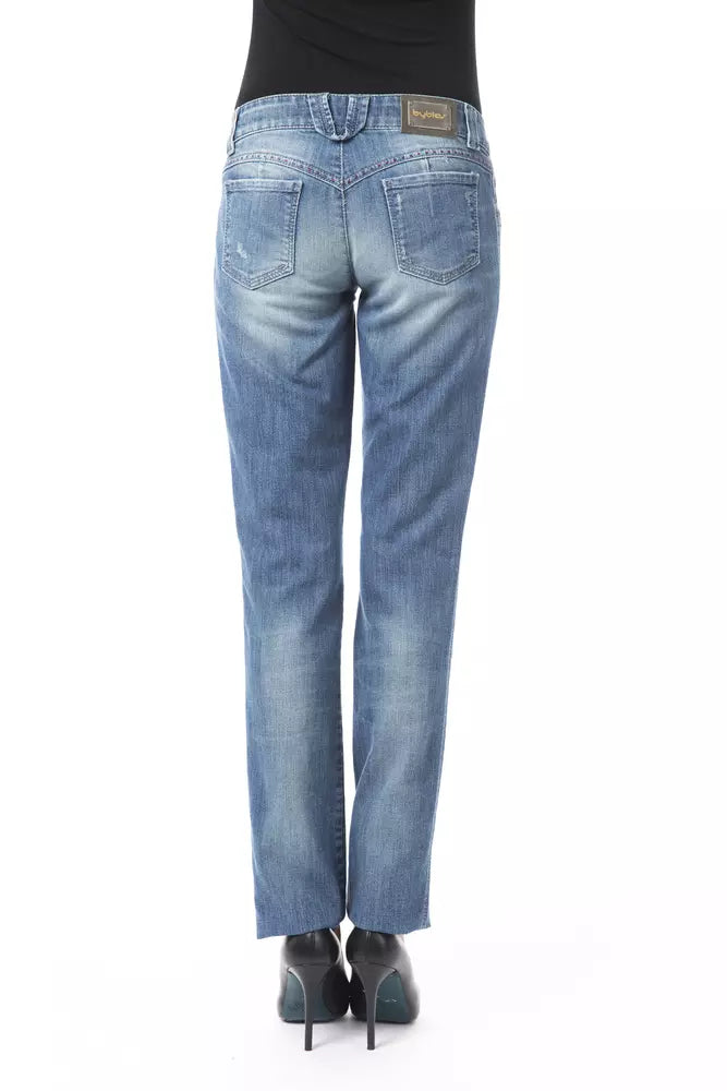 BYBLOS Blue Cotton Women Jeans | Regal Royce