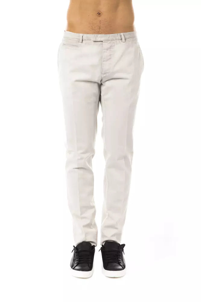 Uominitaliani Gray Cotton Men Pant | Regal Royce
