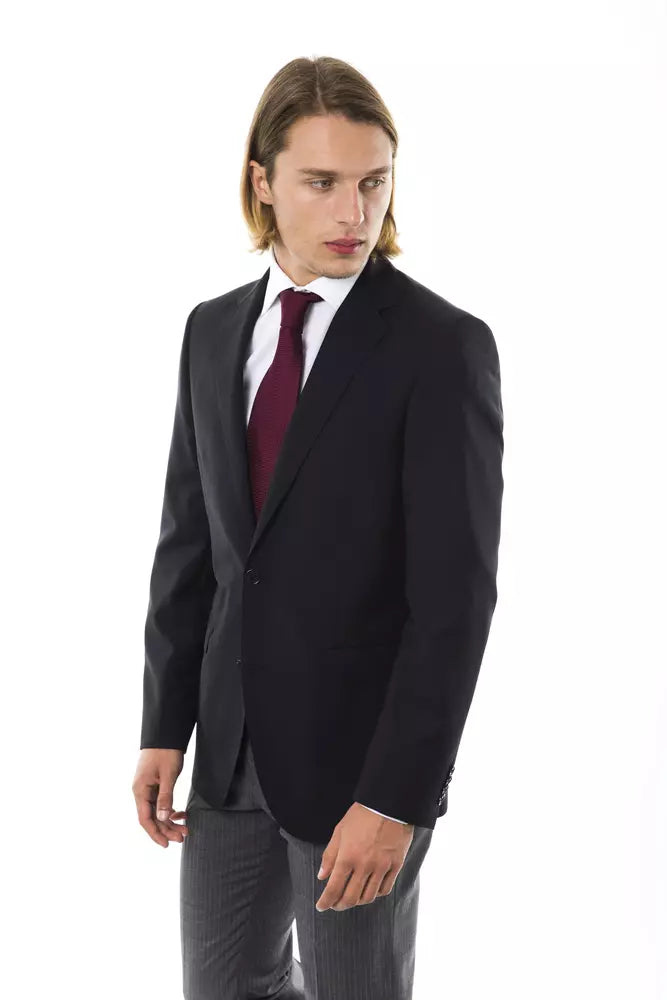 Uominitaliani Black Wool Men's Blazer | Regal Royce