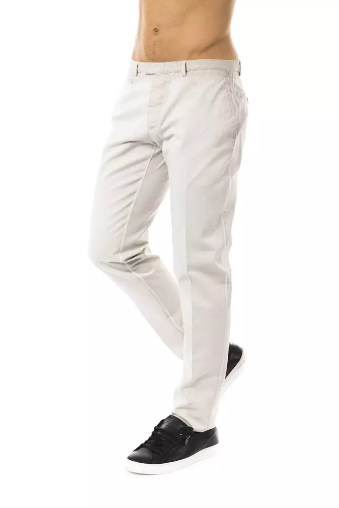 Uominitaliani Gray Cotton Men Pant | Regal Royce