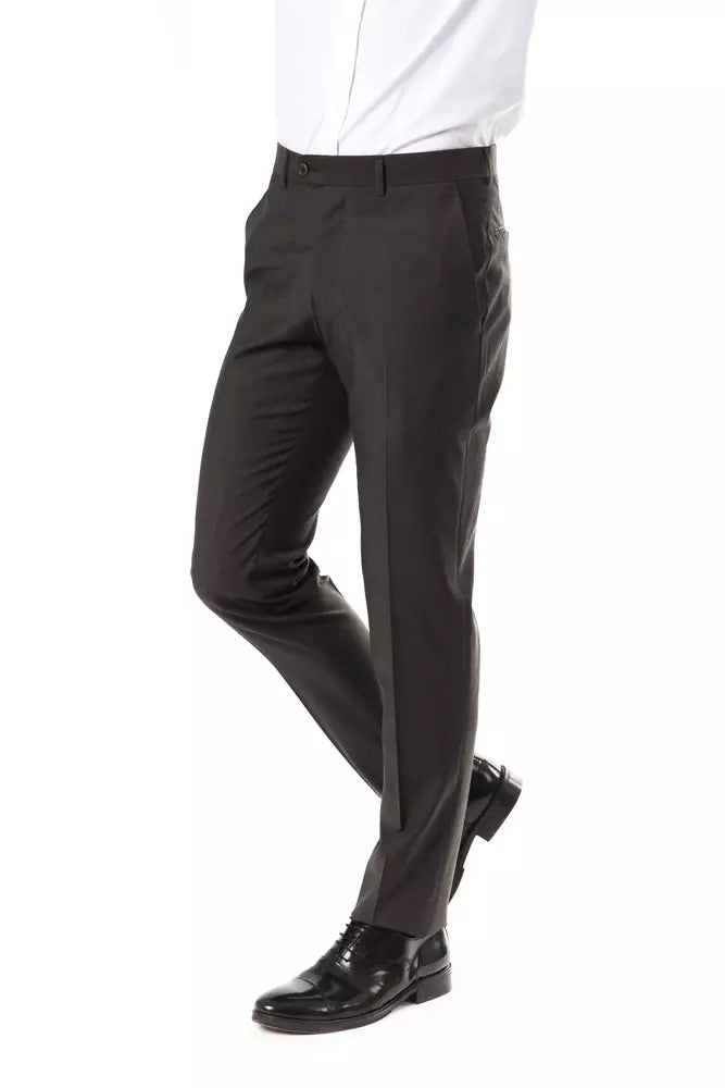 Uominitaliani Gray Wool Men's Suit Pant | Regal Royce