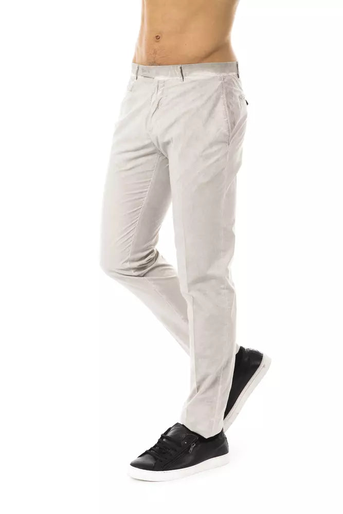 Uominitaliani Gray Cotton Men Pant | Regal Royce