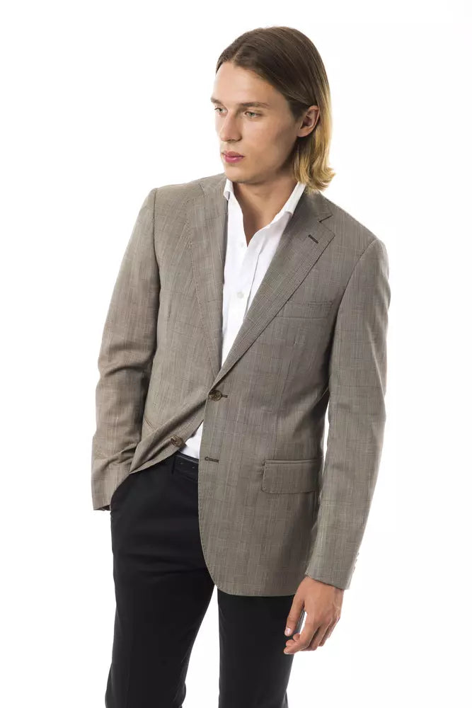 Uominitaliani Gray Wool Mens Blazer | Regal Royce