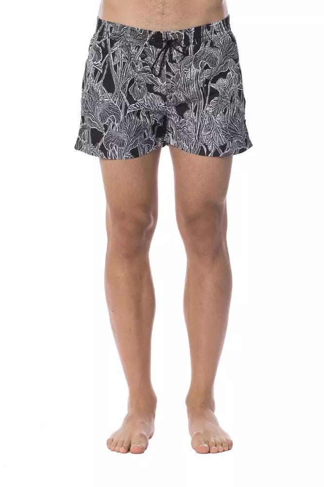 Roberto Cavalli Sport Black Polyester Men's Swimwear | Regal Royce