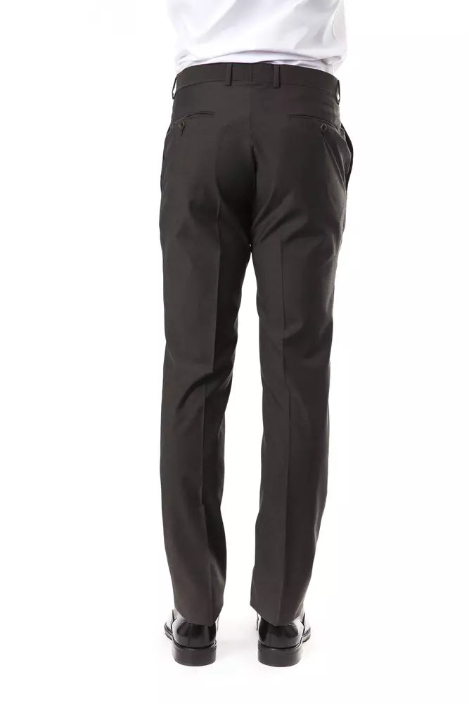Uominitaliani Gray Wool Men's Suit Pant | Regal Royce