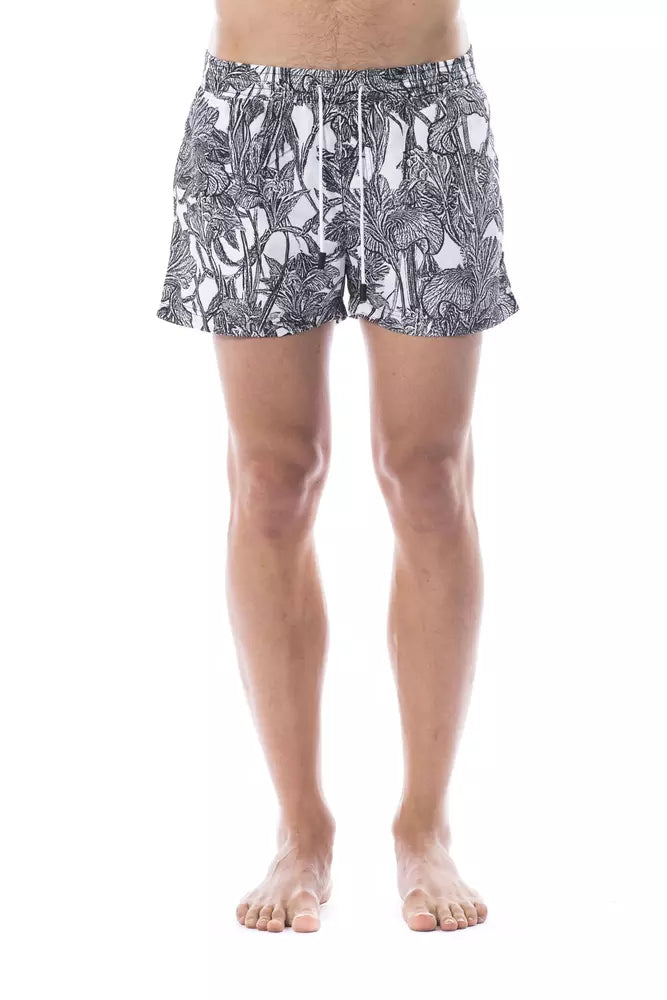 Roberto Cavalli Sport Black Polyester Men Swimwear | Regal Royce