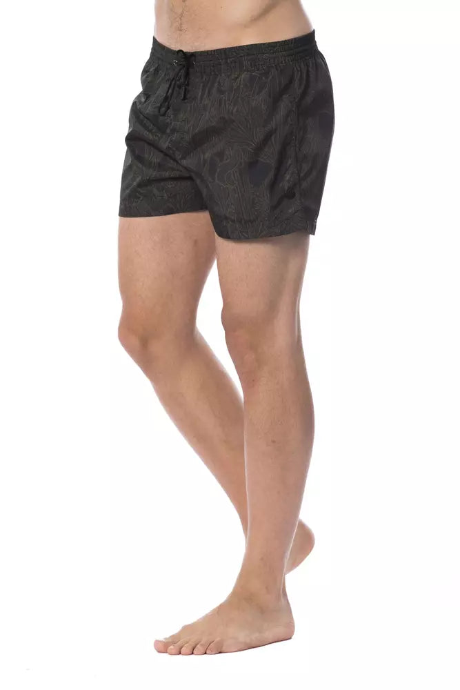 Roberto Cavalli Sport Army Polyester Men Swimwear | Regal Royce