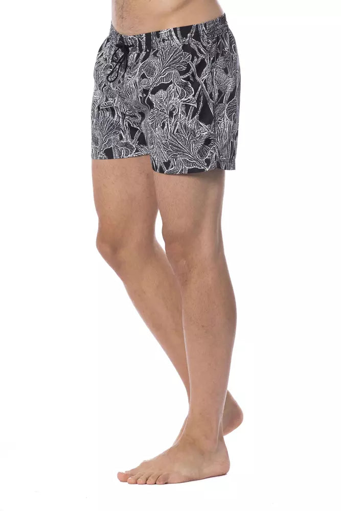 Roberto Cavalli Sport Black Polyester Men's Swimwear | Regal Royce
