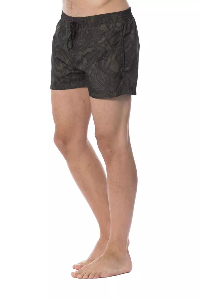Roberto Cavalli Sport Army Polyester Men's Swimwear | Regal Royce
