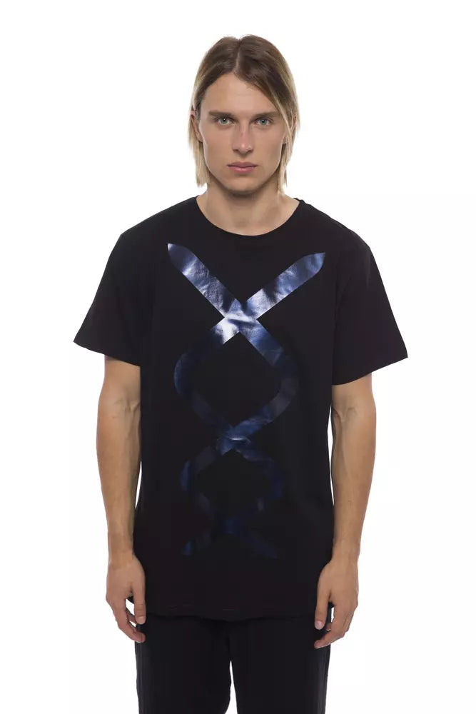 Nicolo Tonetto Black Cotton Men T-Shirt | Regal Royce