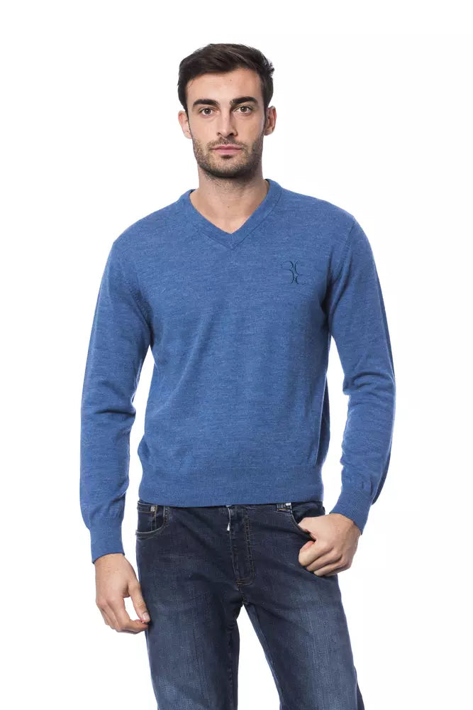 Billionaire Italian Couture Blue Merino Wool Sweater | Regal Royce