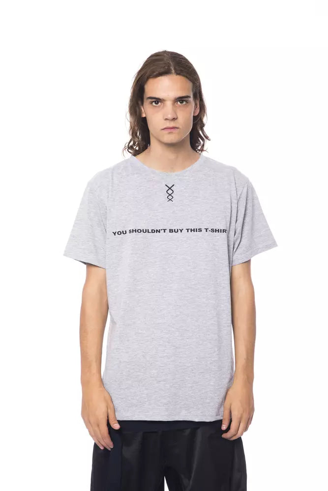 Nicolo Tonetto Gray Cotton Men T-Shirt | Regal Royce