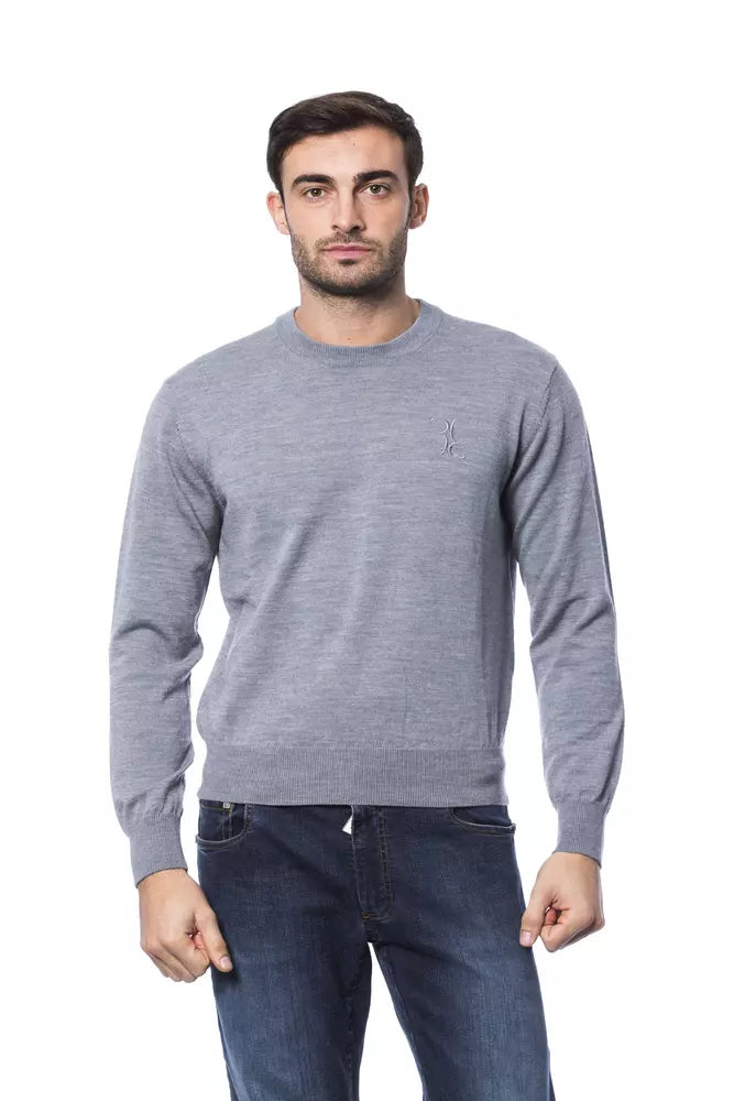 Billionaire Italian Couture Gray Merino Wool Men Sweater | Regal Royce