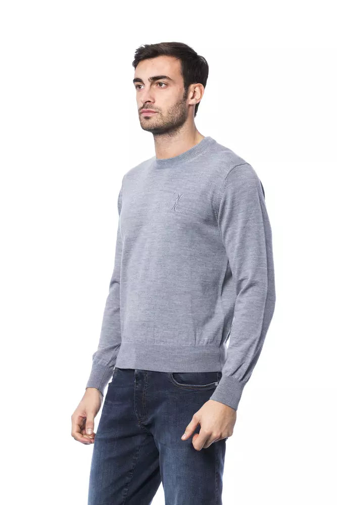 Billionaire Italian Couture Gray Merino Wool Men Sweater | Regal Royce