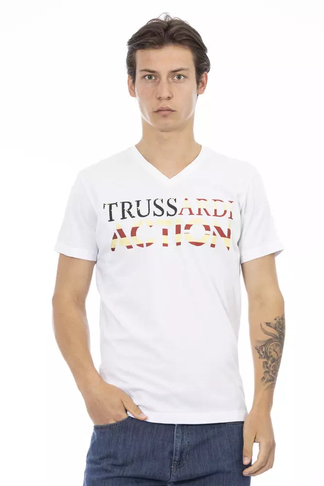 Trussardi Action White Cotton Men's T-Shirt | Regal Royce