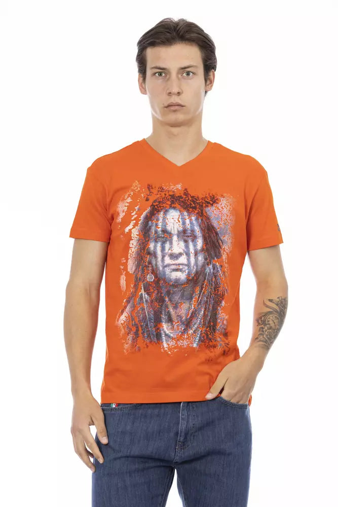 Trussardi Action Orange Cotton Men's T-Shirt | Regal Royce