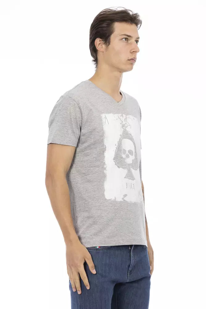Trussardi Action Gray Cotton Men's T-Shirt | Regal Royce