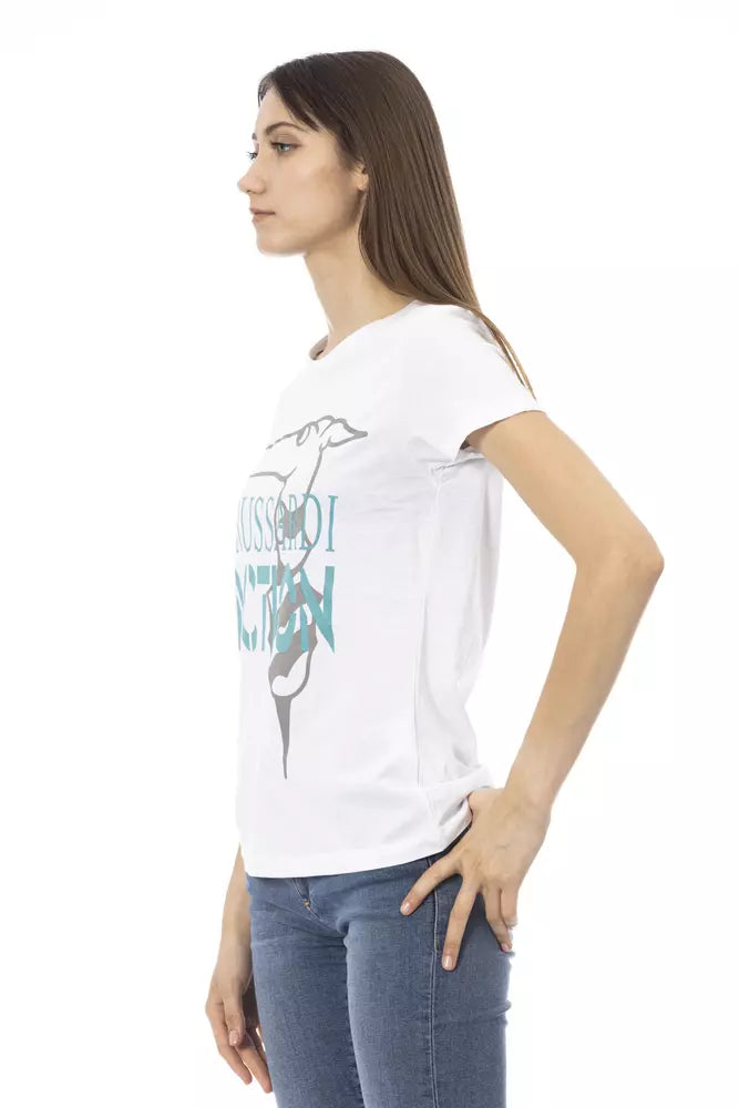 Trussardi Action White Cotton Tops & T-Shirt | Regal Royce