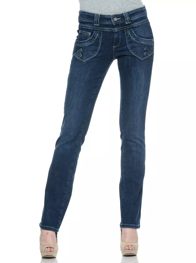 Ungaro Fever Blue Cotton Women Jeans | Regal Royce