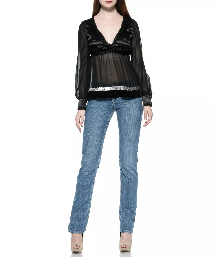 Ungaro Fever Light Blue Cotton Women Jeans | Regal Royce