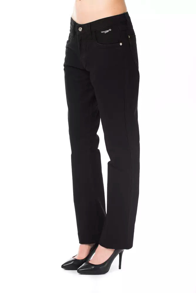 Ungaro Fever Black Cotton Women's Pant