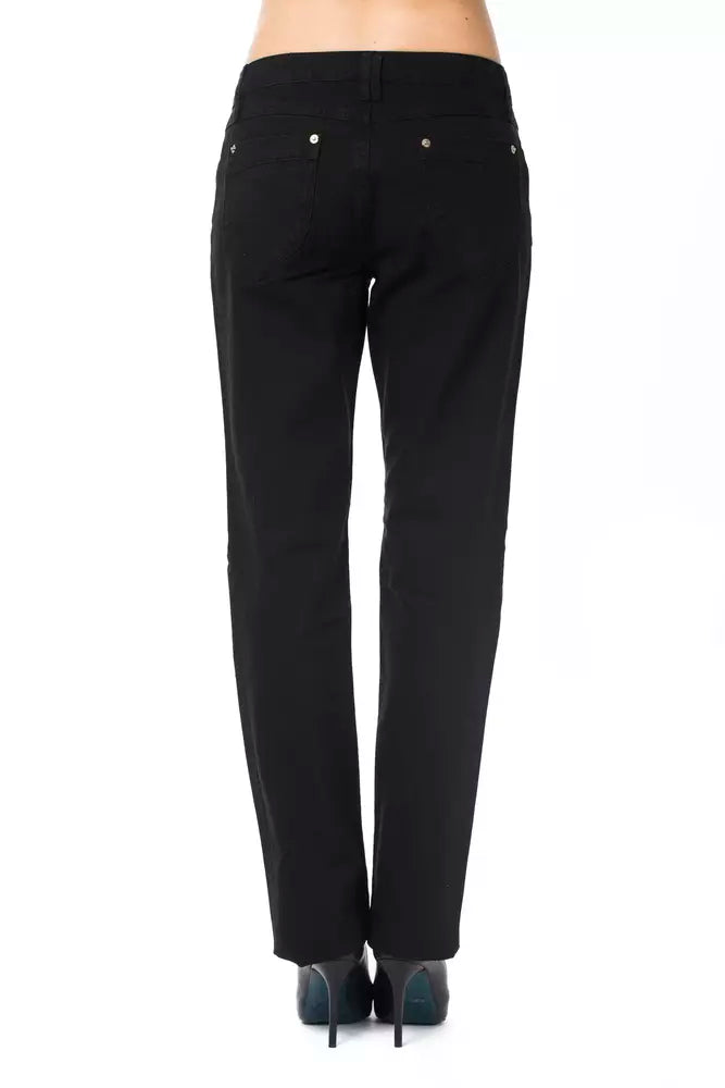 Ungaro Fever Black Cotton Women's Pants | Regal Royce