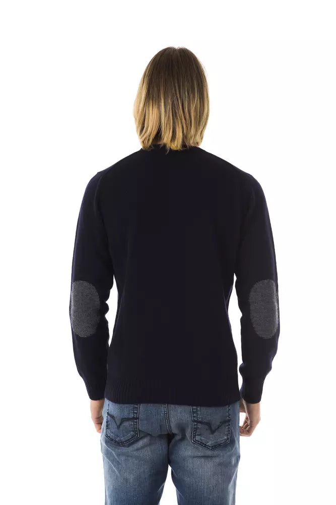 Uominitaliani Blue Wool Men Sweater | Regal Royce