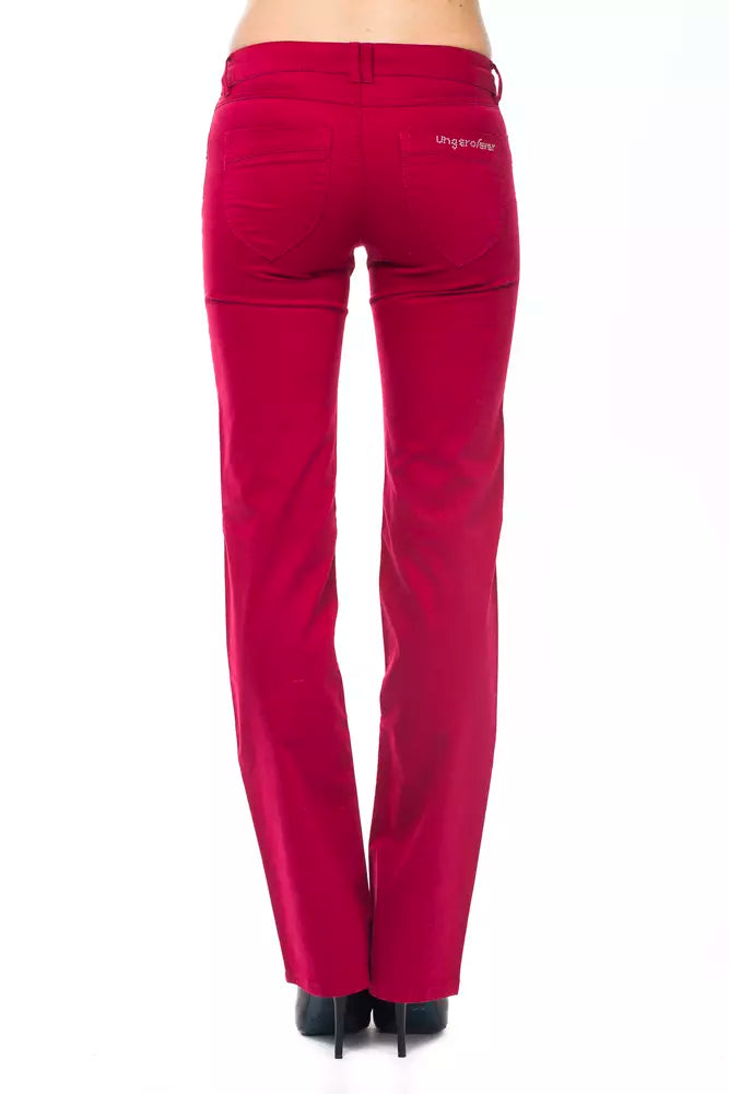 Ungaro Fever Red Cotton Women's Pants | Regal Royce