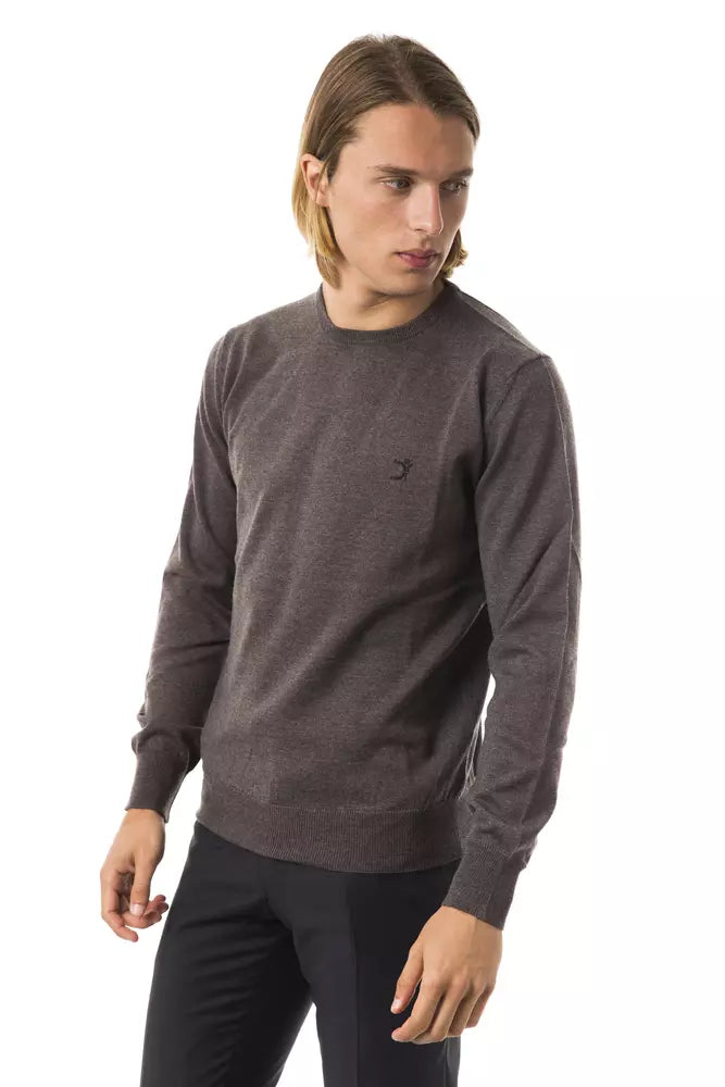 Uominitaliani Gray Merino Wool Men Sweater | Regal Royce