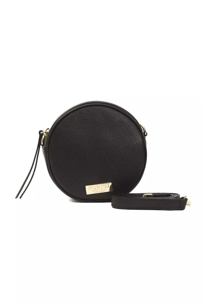 Pompei Donatella Black Leather Women Crossbody Bag | Regal Royce