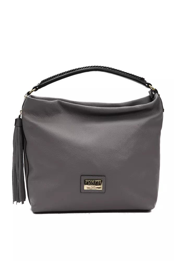 Pompei Donatella Gray Leather Women Shoulder Bag | Regal Royce