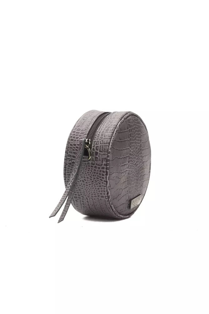 Pompei Donatella Gray Leather Women Crossbody Bag | Regal Royce