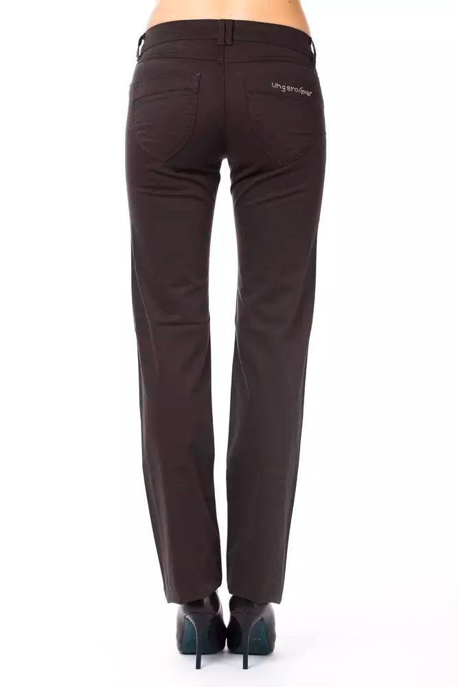 Ungaro Fever Brown Cotton Women's Pants | Regal Royce