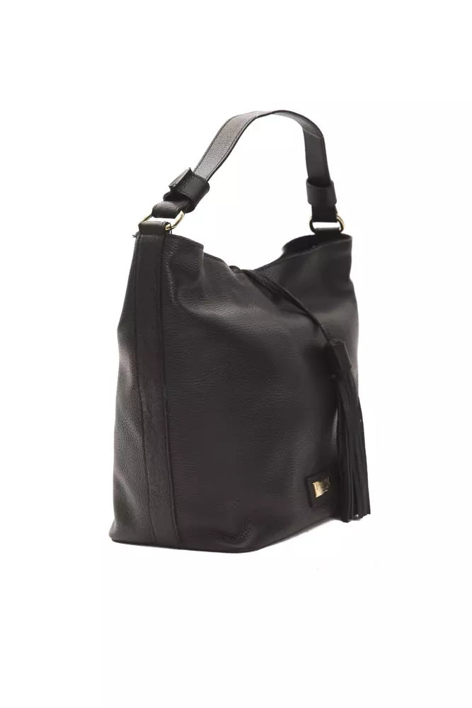 Pompei Donatella Black Leather Women Shoulder Bag | Regal Royce