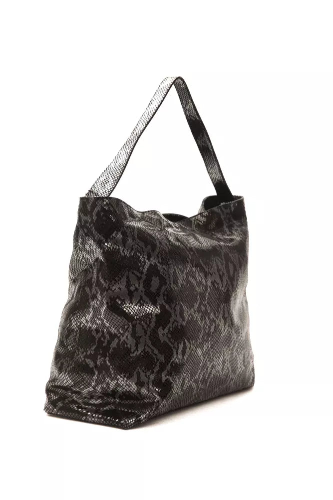 Pompei Donatella Gray Leather Women Shoulder Bag | Regal Royce