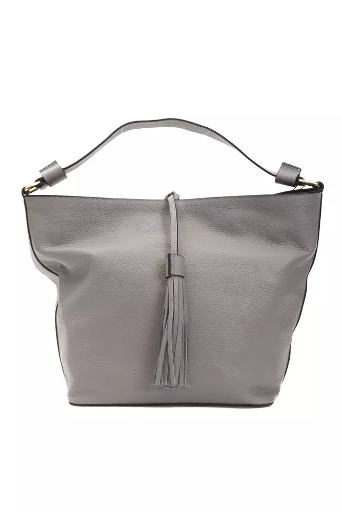 Pompei Donatella Gray Leather Women Shoulder Bag | Regal Royce