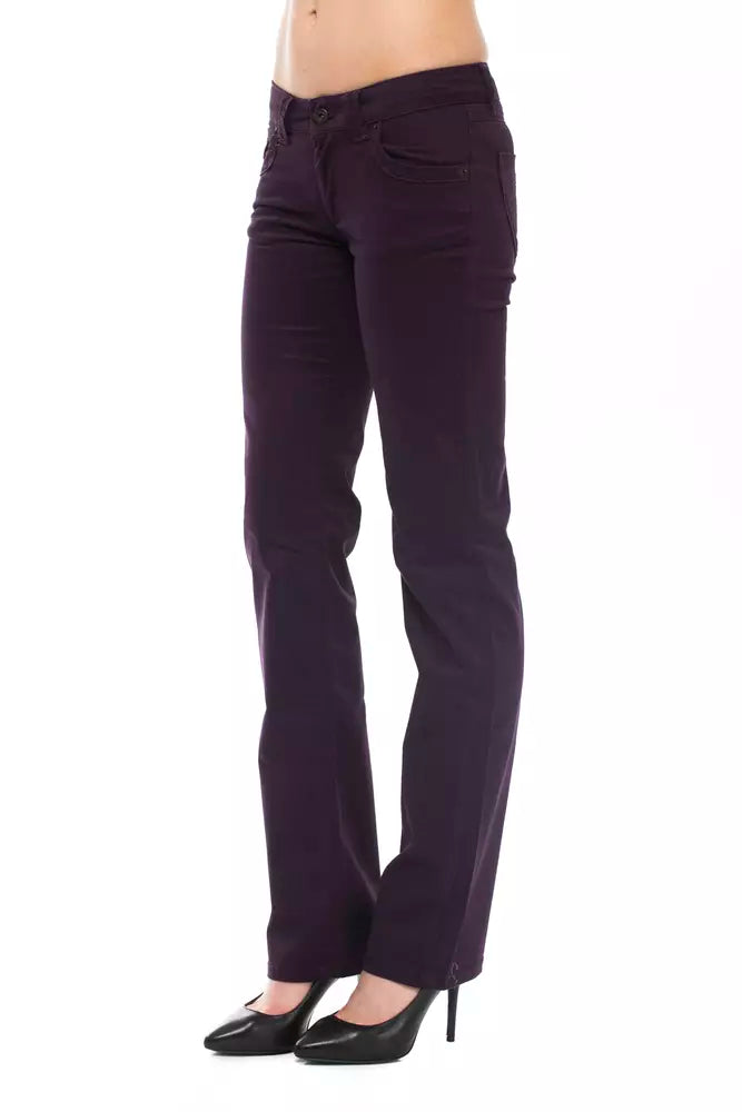 Ungaro Fever Purple Cotton Women Jeans | Regal Royce