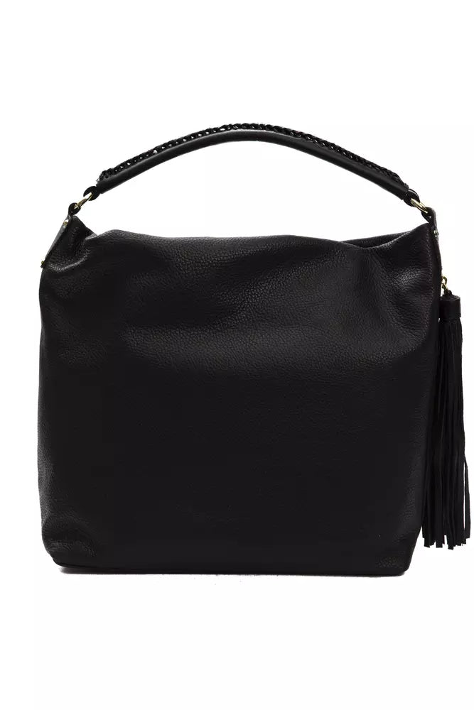 Pompei Donatella Black Leather Women Shoulder Bag | Regal Royce