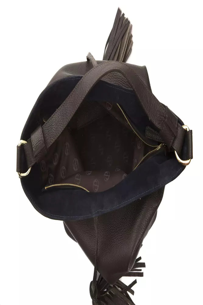 Pompei Donatella Brown Leather Women Shoulder Bag | Regal Royce